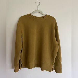 CALIA Women's Ottoman Side Zip Sweatshirt-Mustard Brown-XL